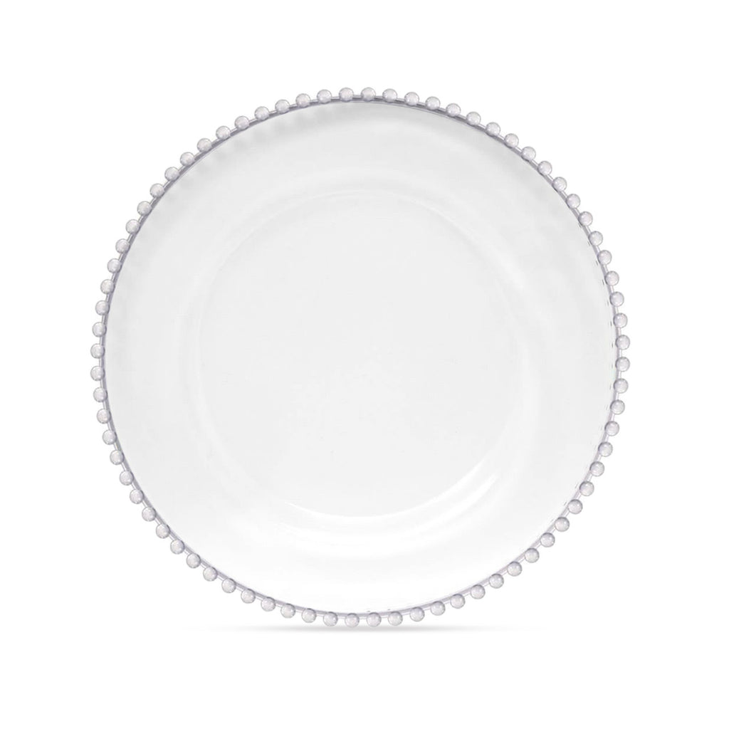 Round Charger Plate - Clear with Clear Beads x 6