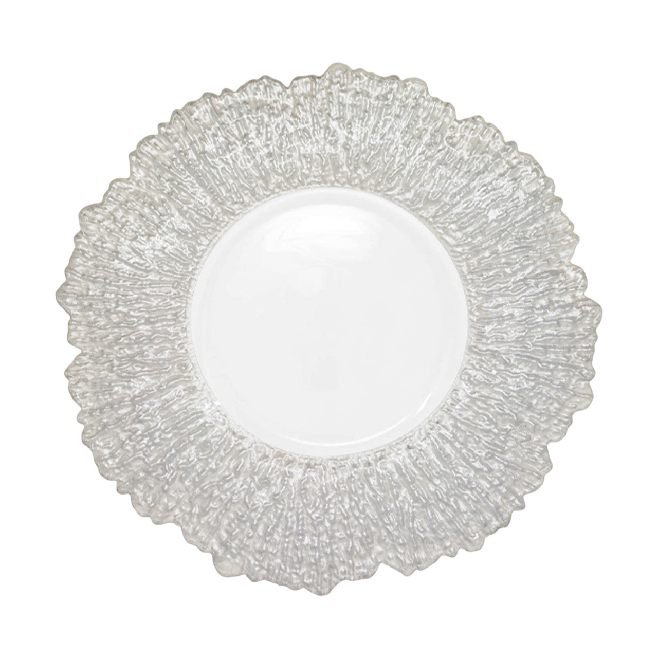 13" Round Charger Plate - Crackled Silver