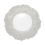 13" Round Charger Plate - Crackled Silver