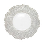 13" Round Charger Plate - Crackled Silver