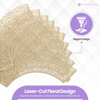 25x Laser Cut Cupcake Wrappers - Beige