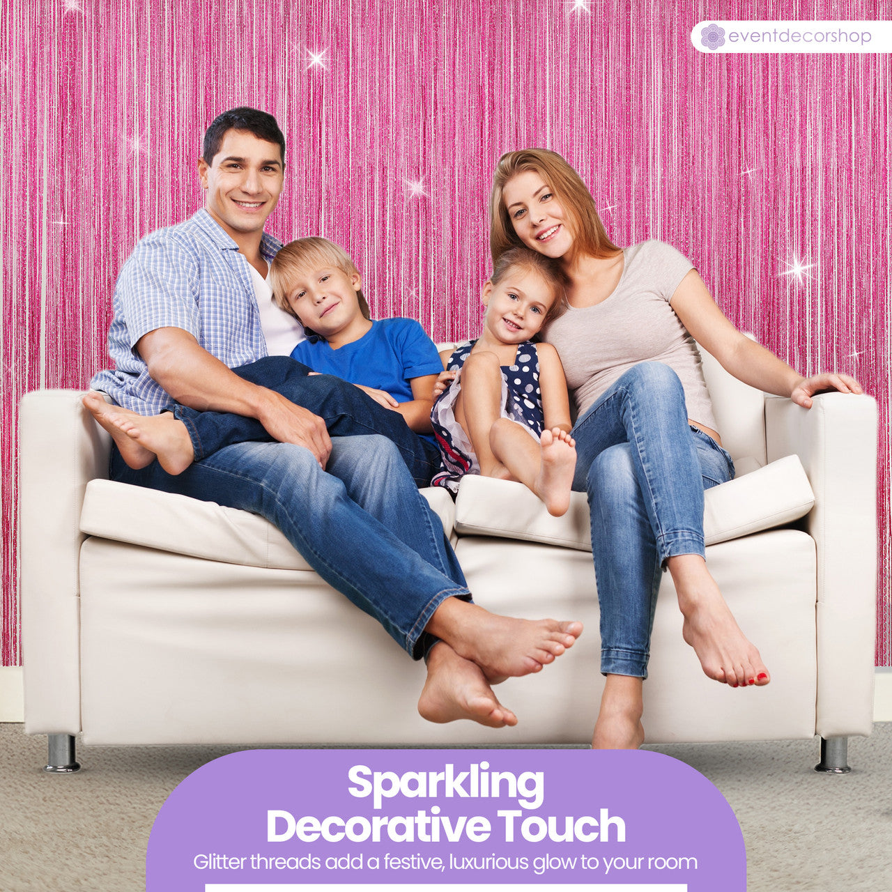 String Curtain Panel - Hot Pink