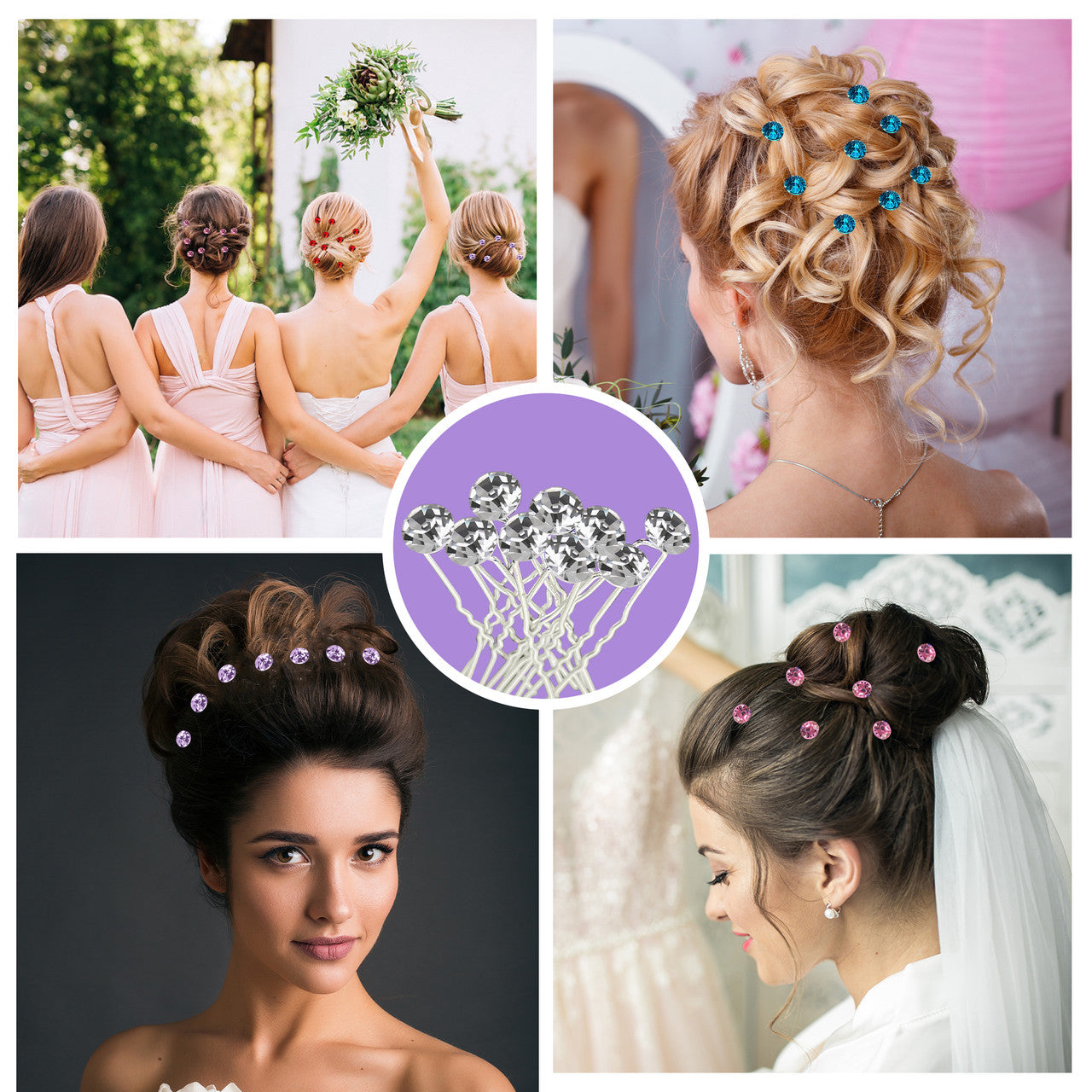 Crystal Hair Pins - 10pcs