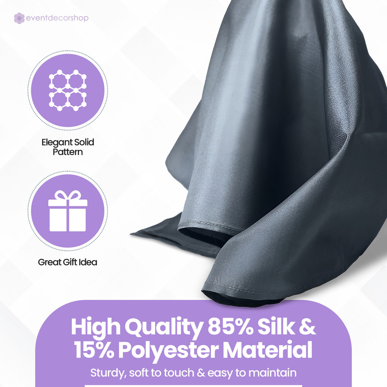 Pocket Square Handkerchief - Light Grey
