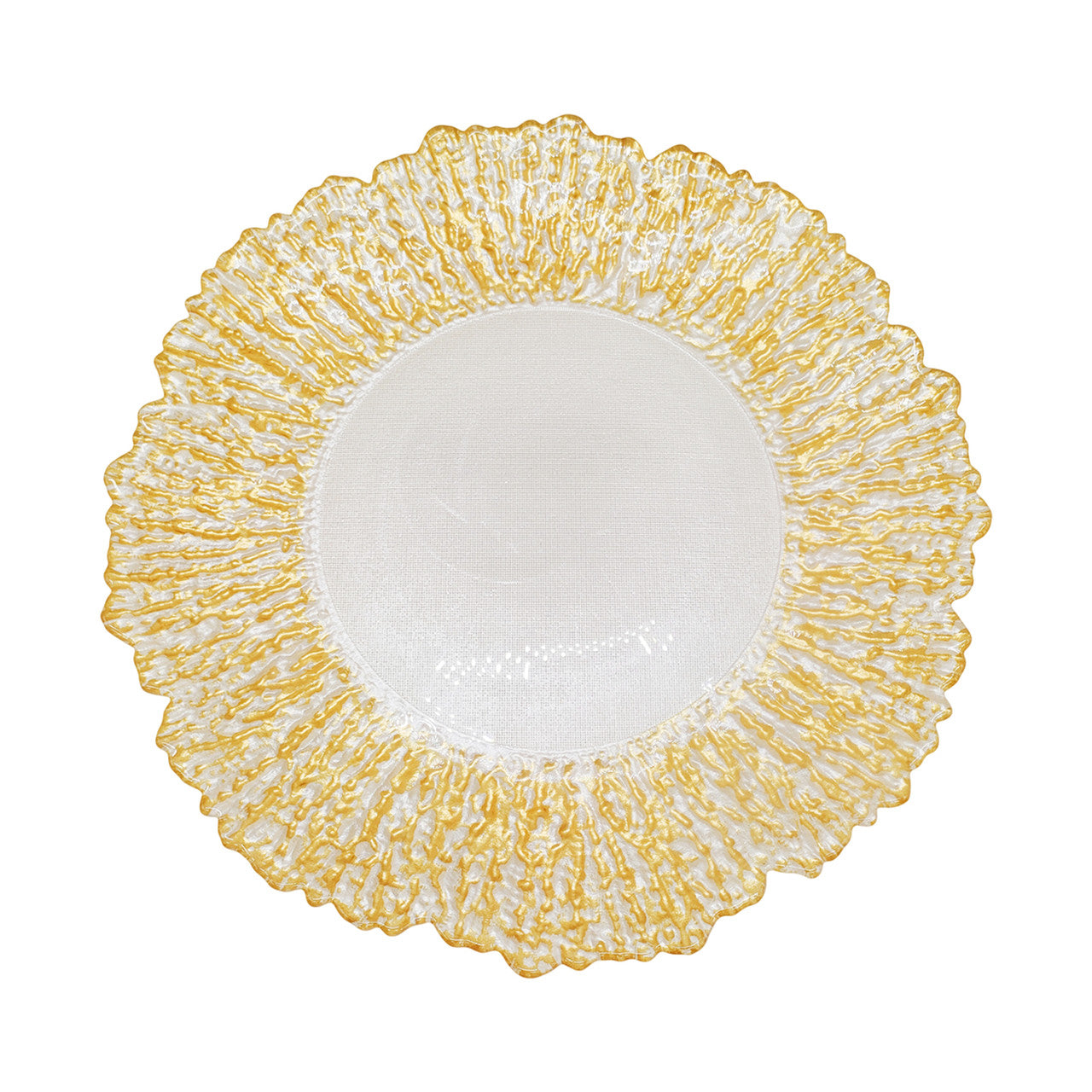 13" Round Charger Plate - Crackled Gold