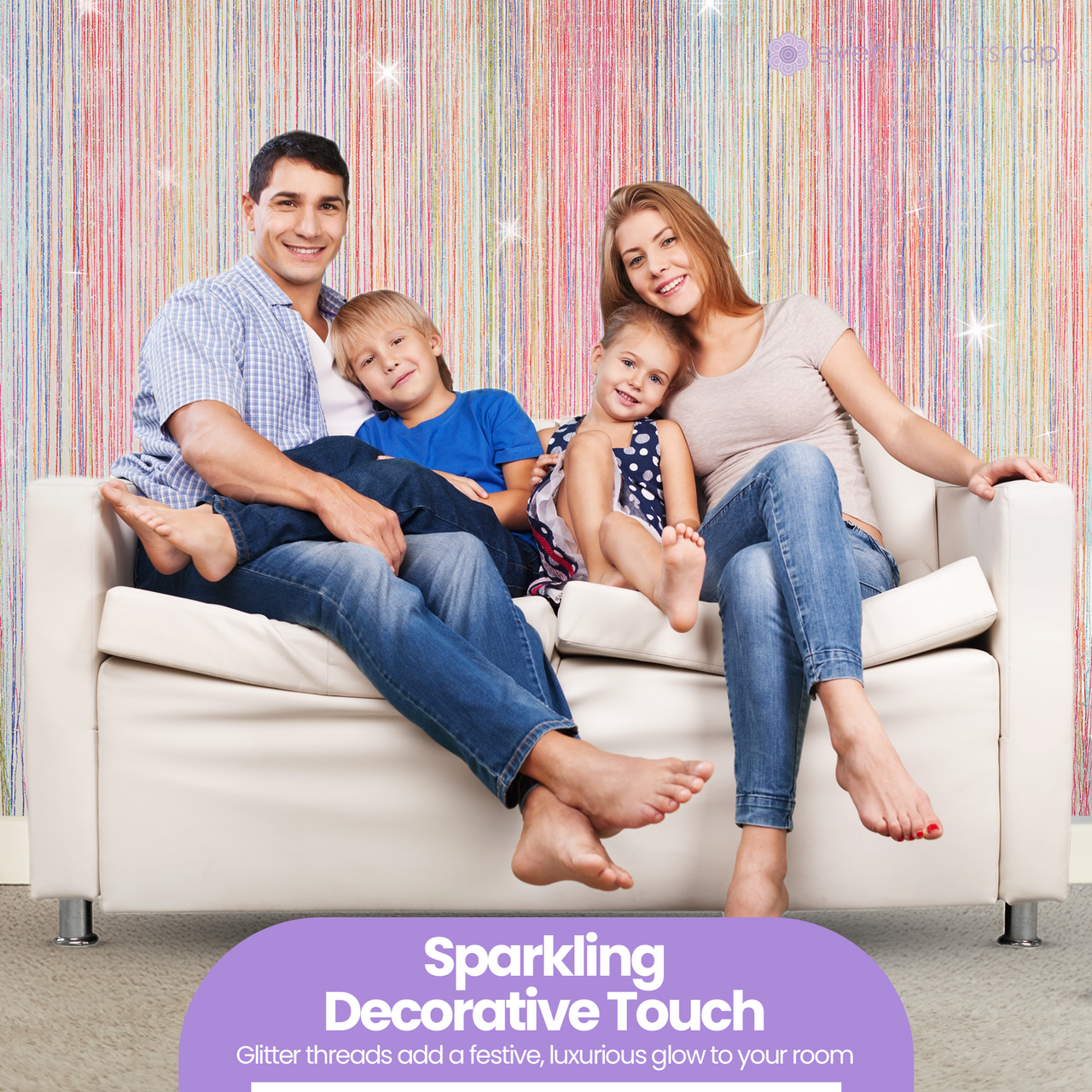 String Curtain Panel - Multicoloured
