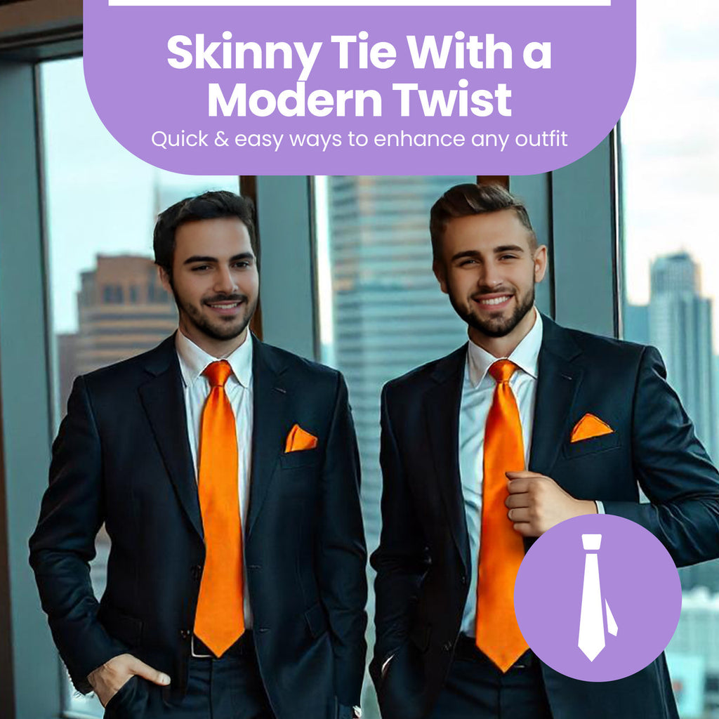 Orange Tie and Handkerchief