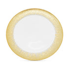 13" Round Charger Plate - Clear with Gold Textured Trim