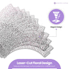 25x Laser Cut Cupcake Wrappers - White