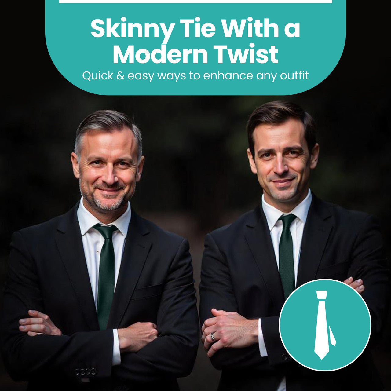 Dark Green Tie and Handkerchief