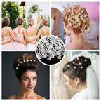 Elegant Pearl Flower Rhinestone Hairpin Clips