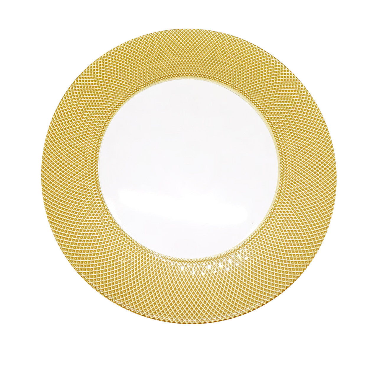 13" Round Charger Plate - Checkered Gold