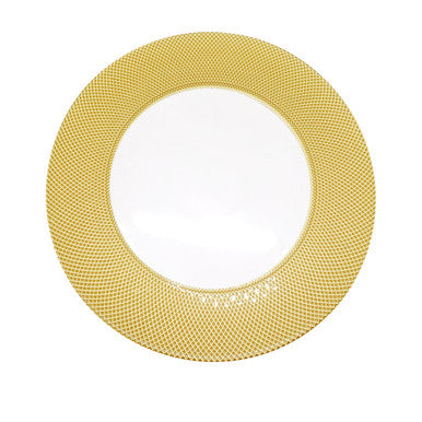 13" Round Charger Plate - Checkered Gold