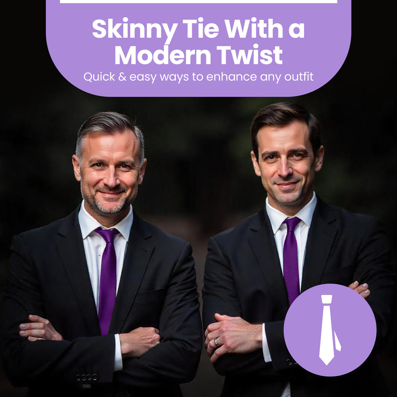Dark Purple Tie and Handkerchief