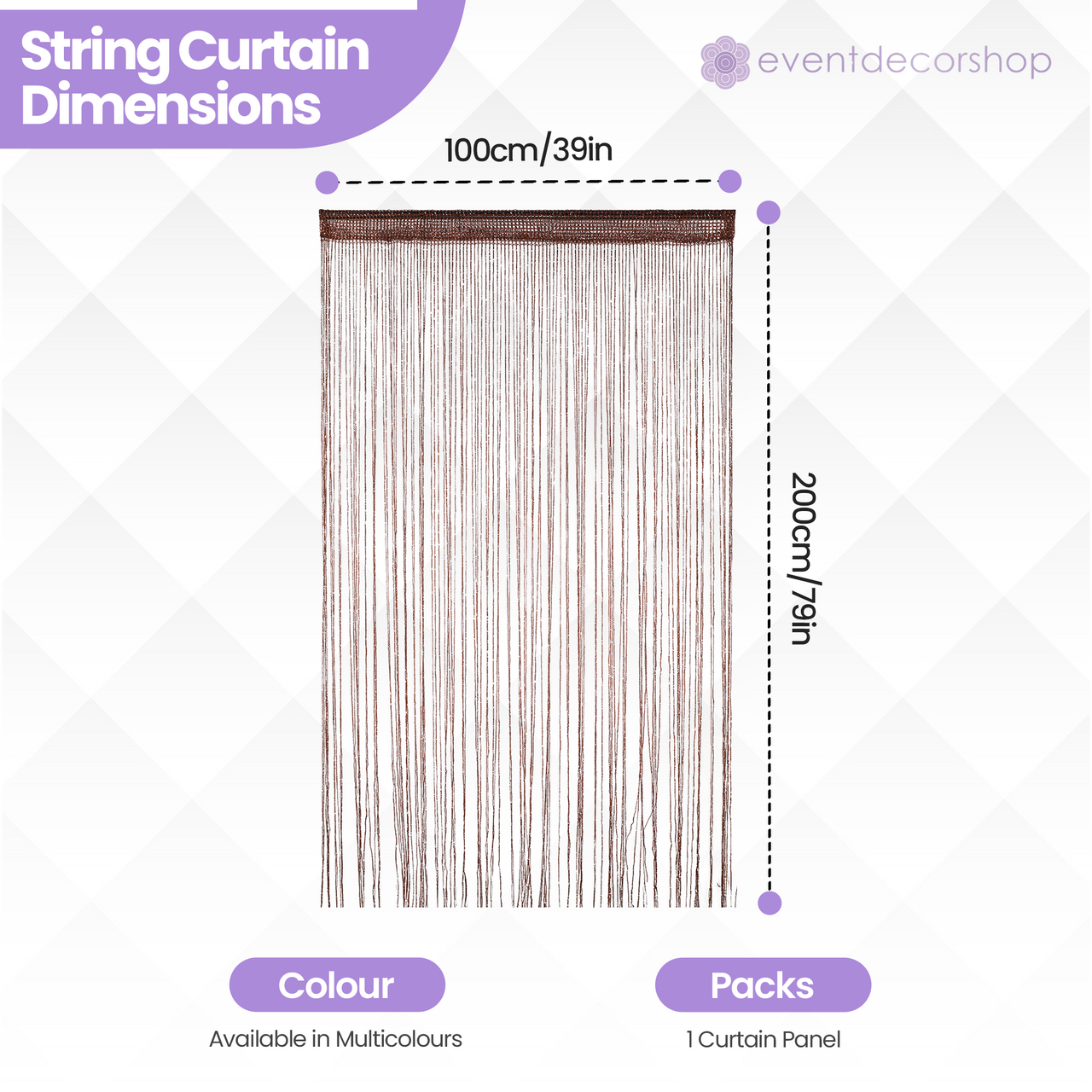 String Curtain Panel - Dark Burgundy