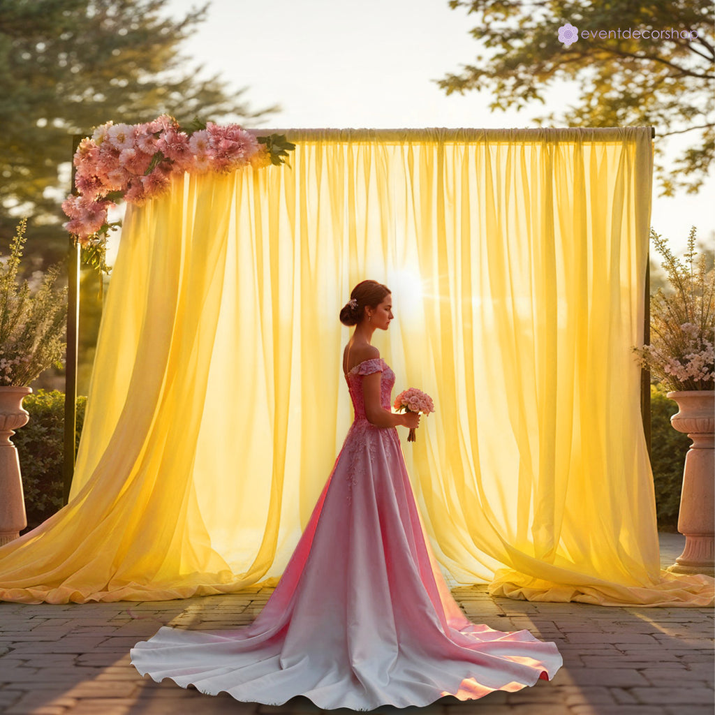 100GSM Ice Silk Photography Backdrop (No Swag) - Gold