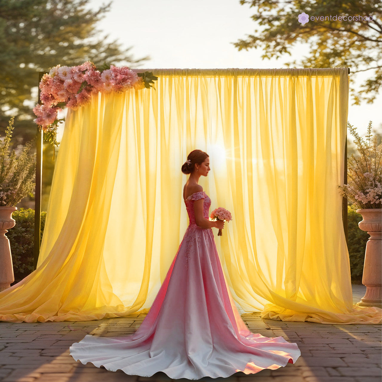 100GSM Ice Silk Photography Backdrop (No Swag) - Gold