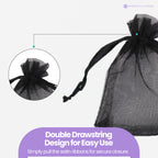 Organza Bags - 7cm x 9cm - 100pcs - Black