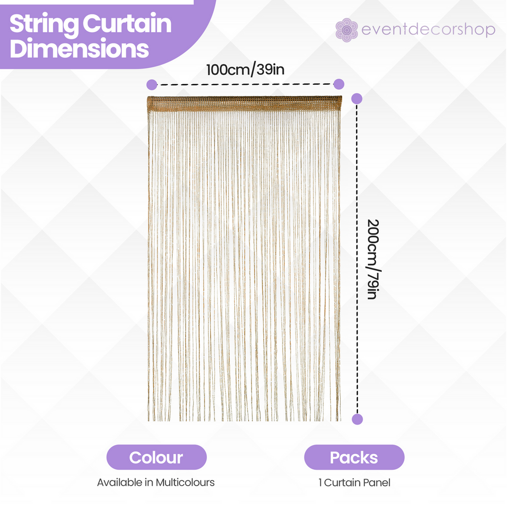 String Curtain Panel - Gold