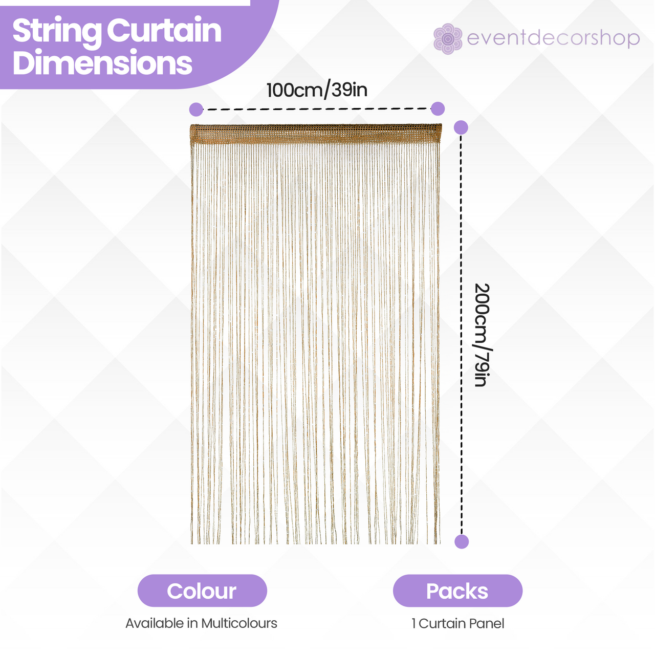 String Curtain Panel - Gold