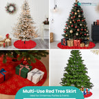 Snowflake Design Velvet Christmas Tree Skirt – 1M