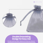 Organza Bags - 7cm x 9cm - 100pcs - Grey
