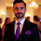 Purple Tie and Handkerchief