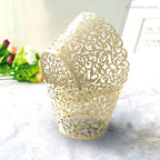 25x Laser Cut Cupcake Wrappers - Beige