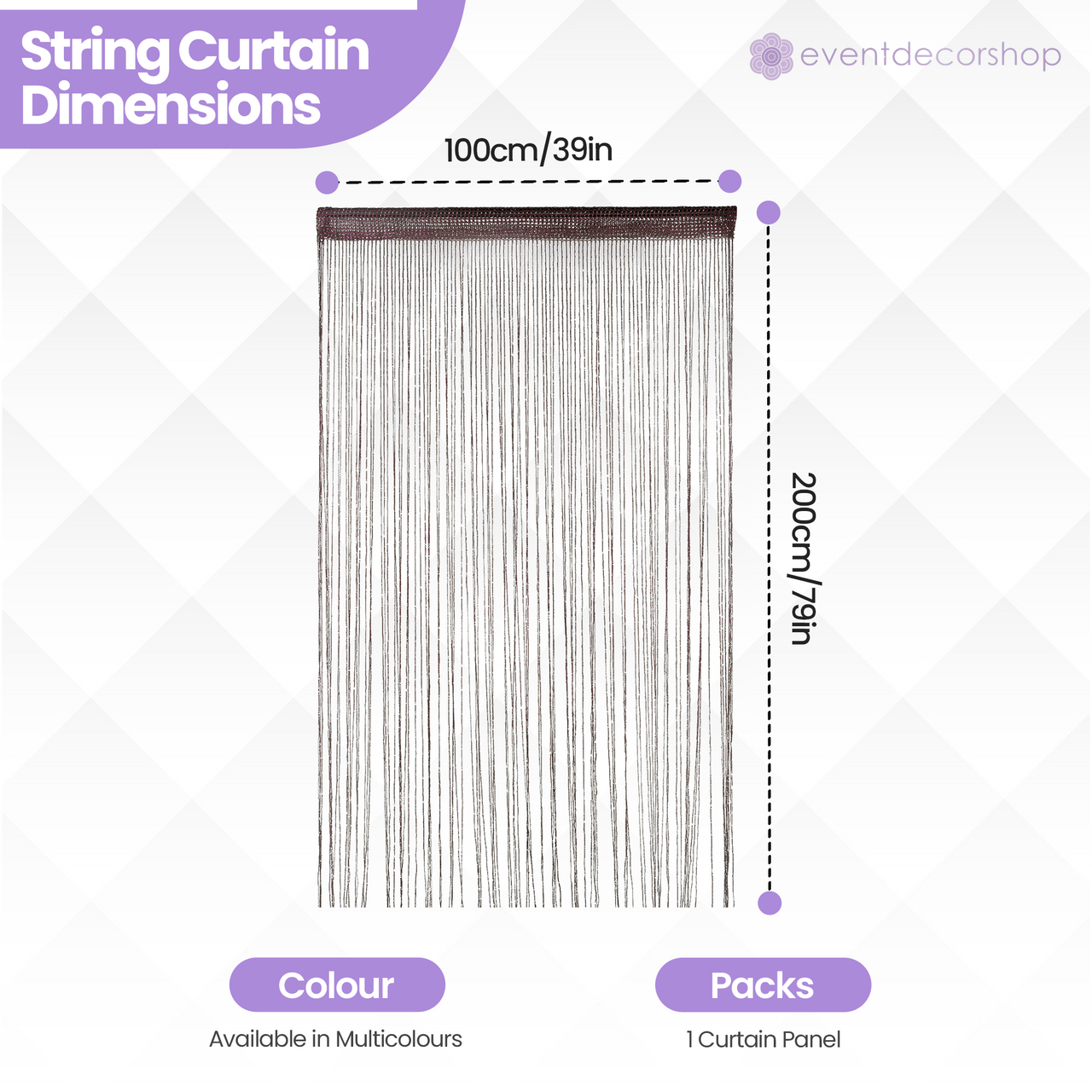 String Curtain Panel - Coffee