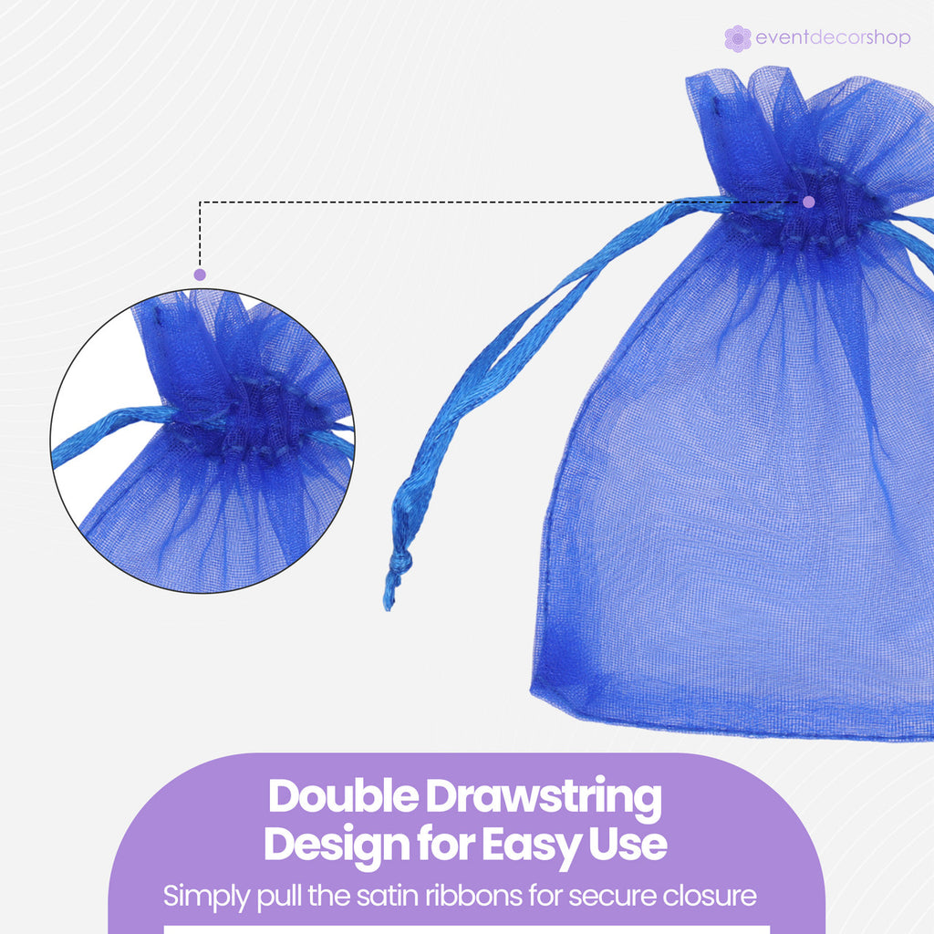 Organza Bags - 7cm x 9cm - 100pcs - Royal Blue