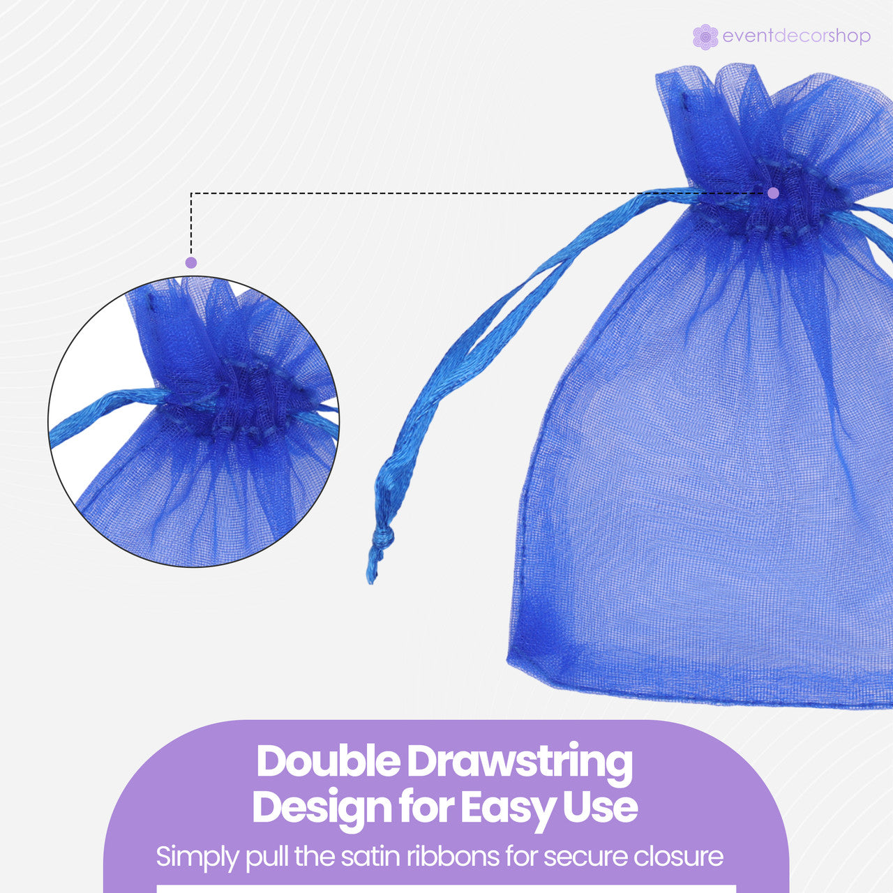 Organza Bags - 7cm x 9cm - 100pcs - Royal Blue