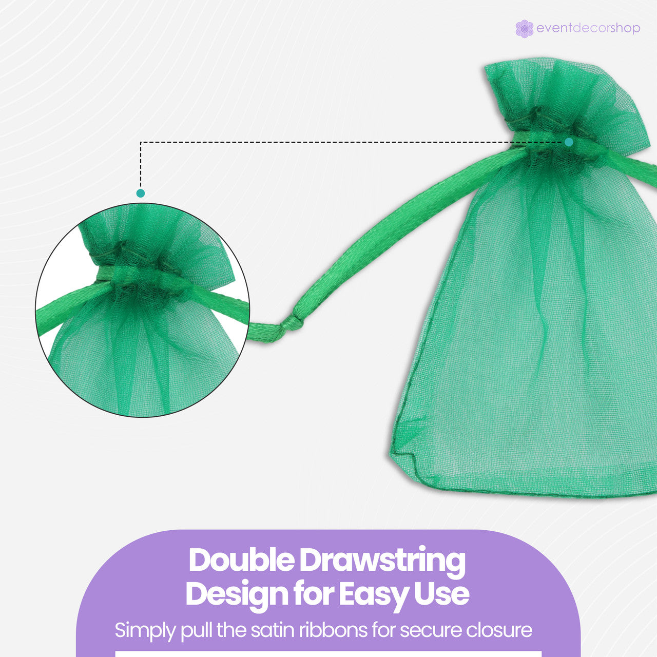 Organza Bags - 7cm x 9cm - 100pcs - Dark Green