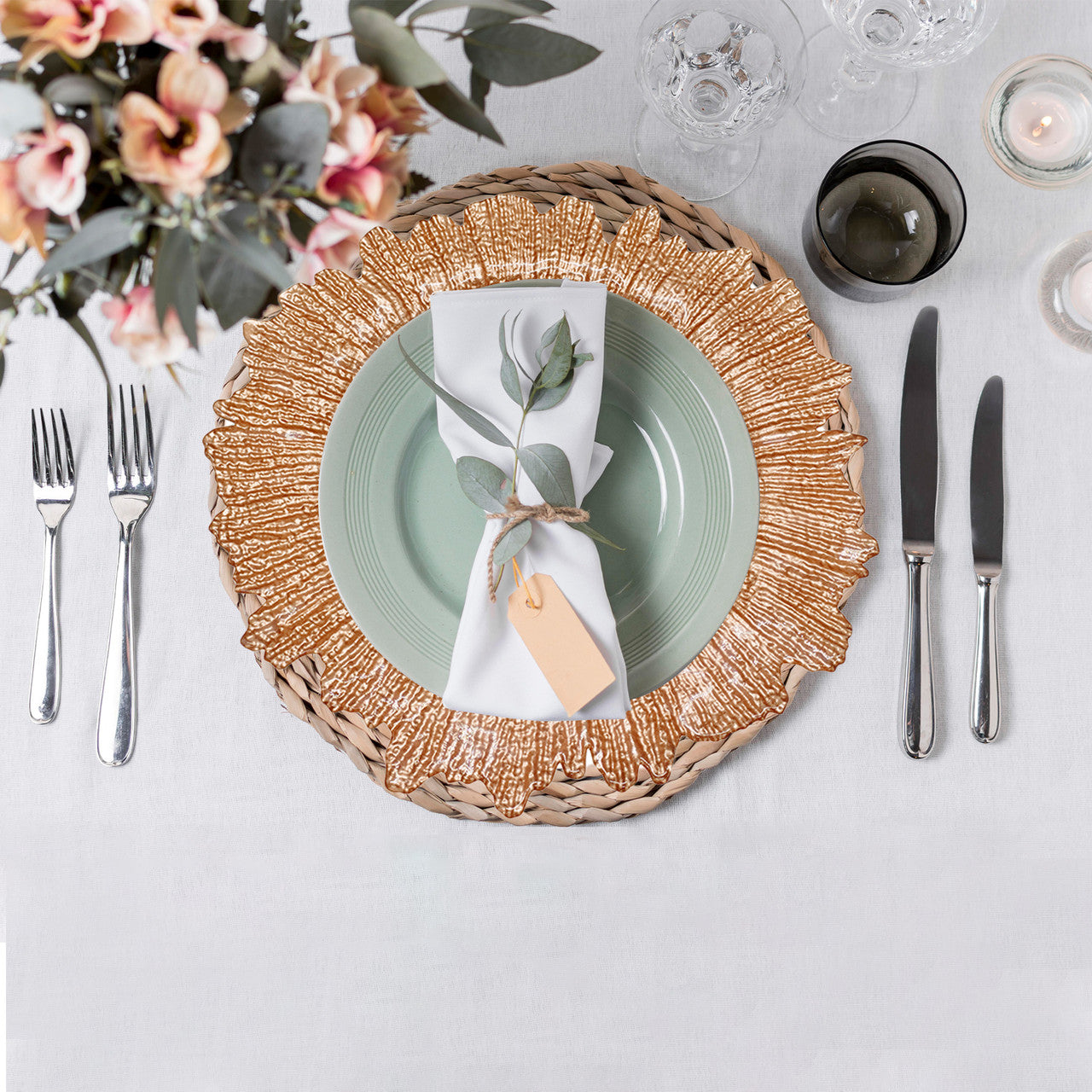 13" Round Charger Plate - Vintage Rose Gold