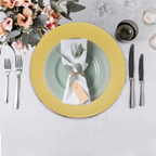 Round Charger Plate - Checkered Gold x 6