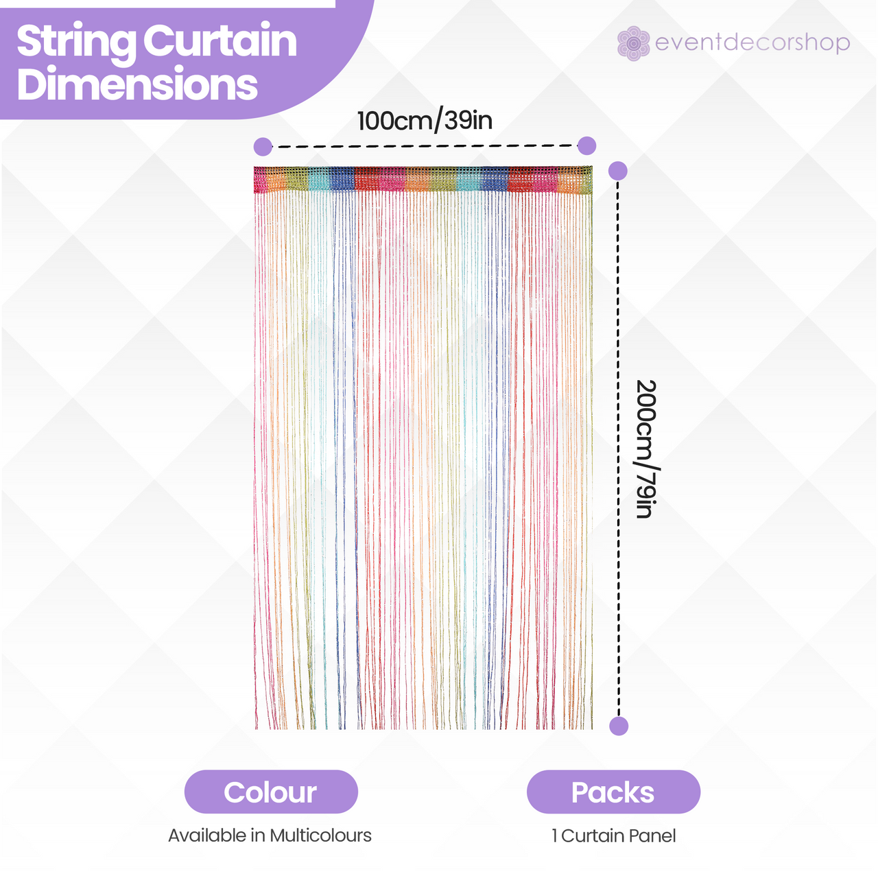 String Curtain Panel - Multicoloured