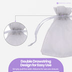 Organza Bags - 7cm x 9cm - 100pcs - Silver