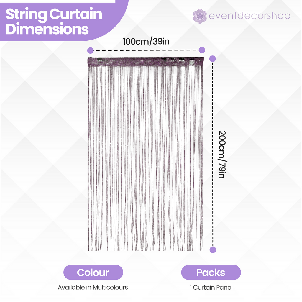 String Curtain Panel - Dark Purple