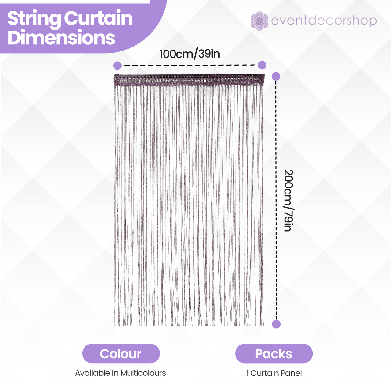 String Curtain Panel - Dark Purple