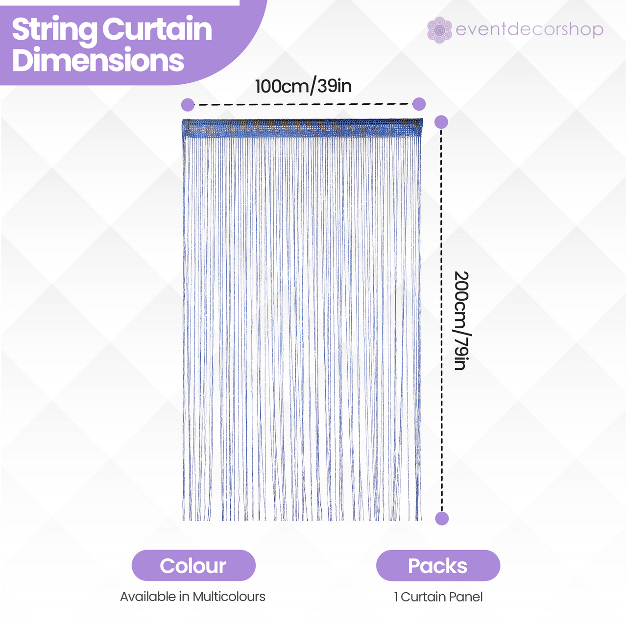 String Curtain Panel - Royal Blue