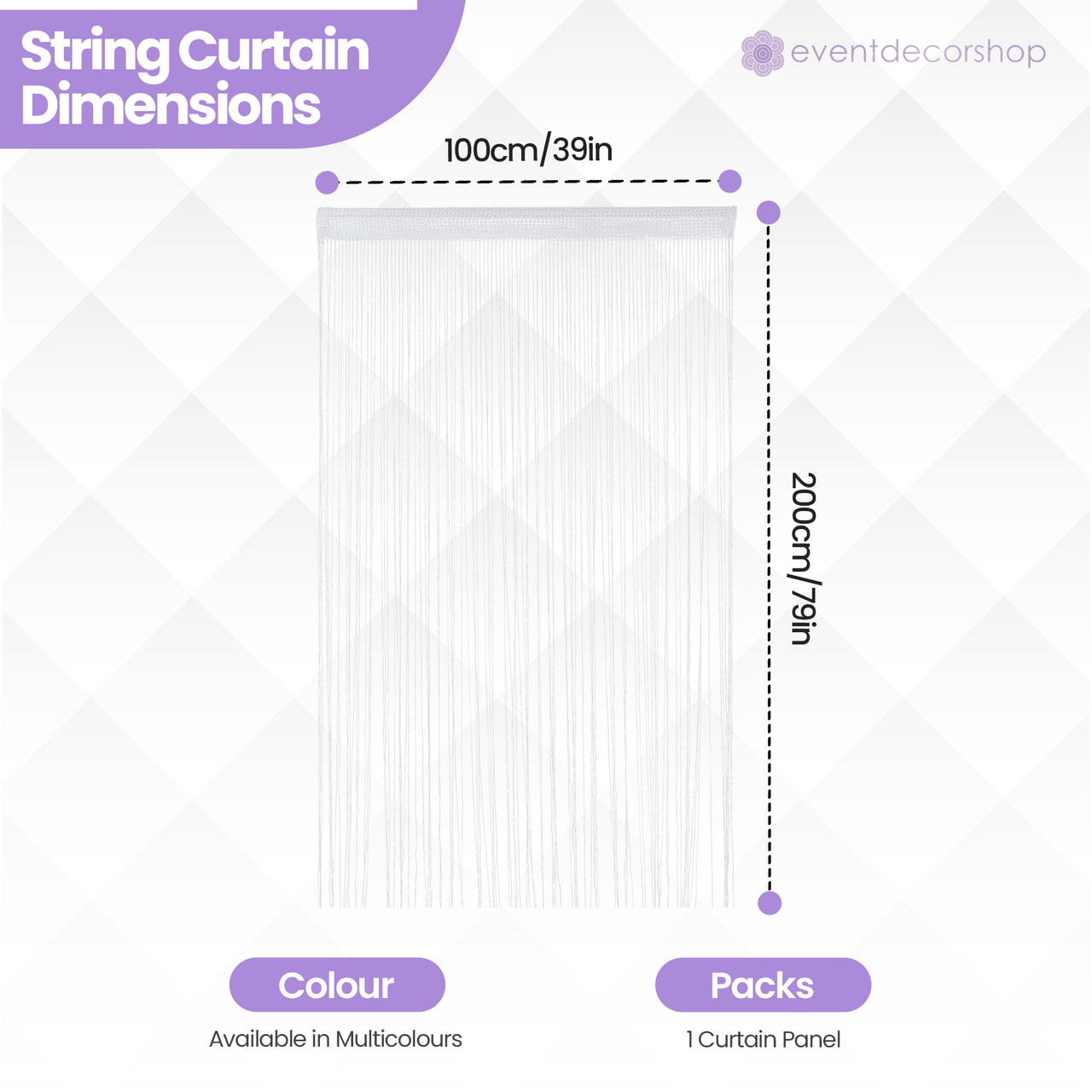 String Curtain Panel - White