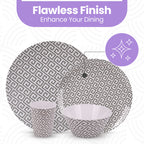 Geometric Design Melamine BBQ and Party Set - 16pcs