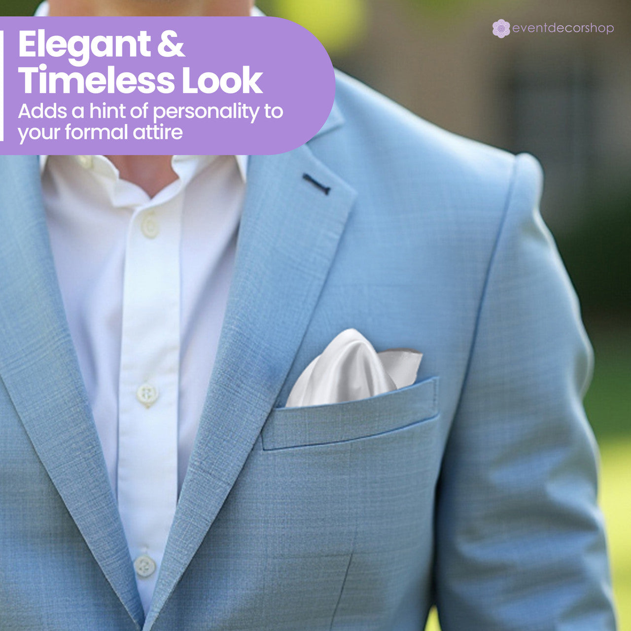 Pocket Square Handkerchief - Silver