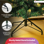 Yuletide Slim Christmas Tree with Warm White Lights - 4ft/5ft/6ft
