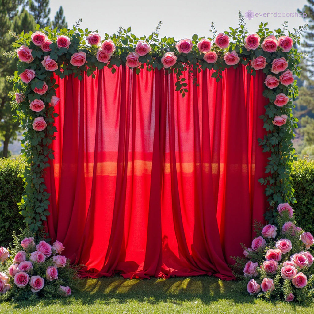 100GSM Ice Silk Photography Backdrop (No Swag) - Red