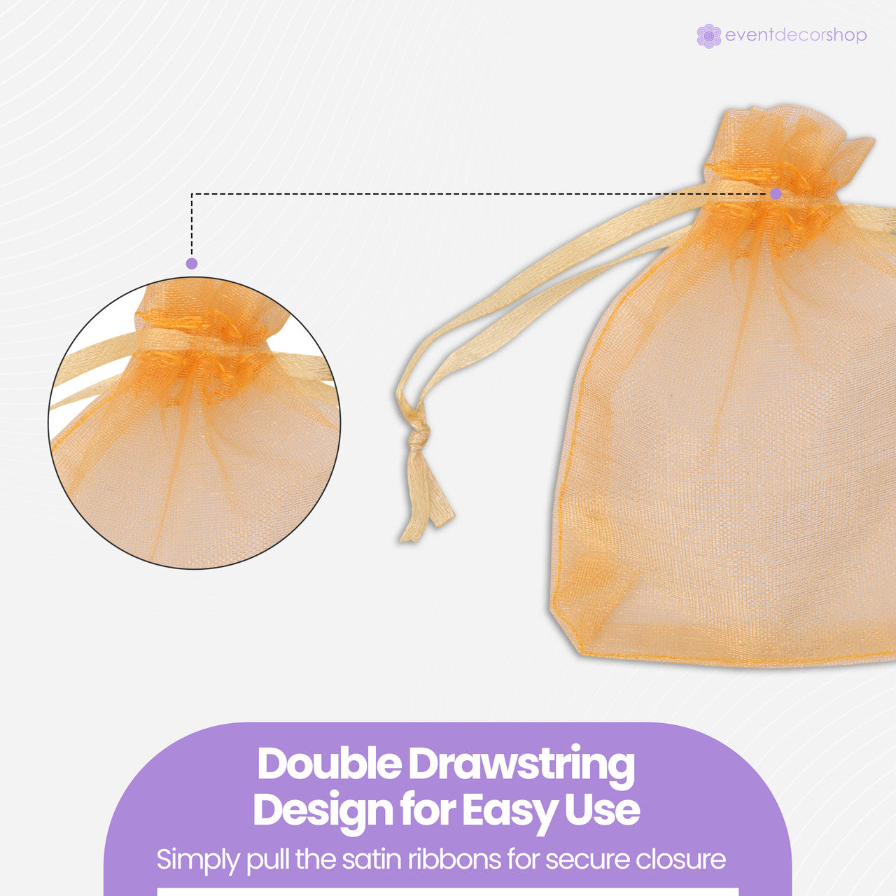 Organza Bags - 7cm x 9cm - 100pcs - Gold