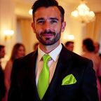 Lime Green Tie and Handkerchief