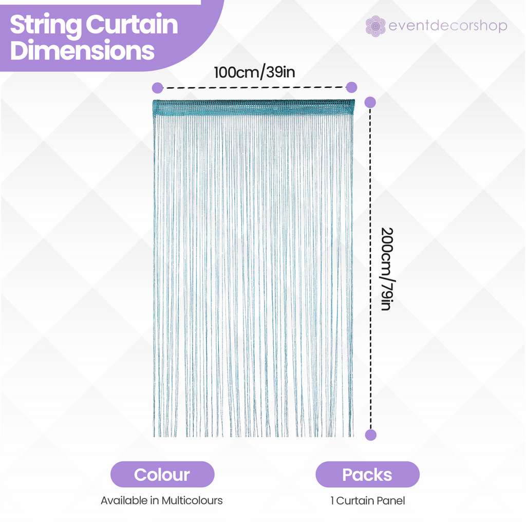 String Curtain Panel - Turquoise