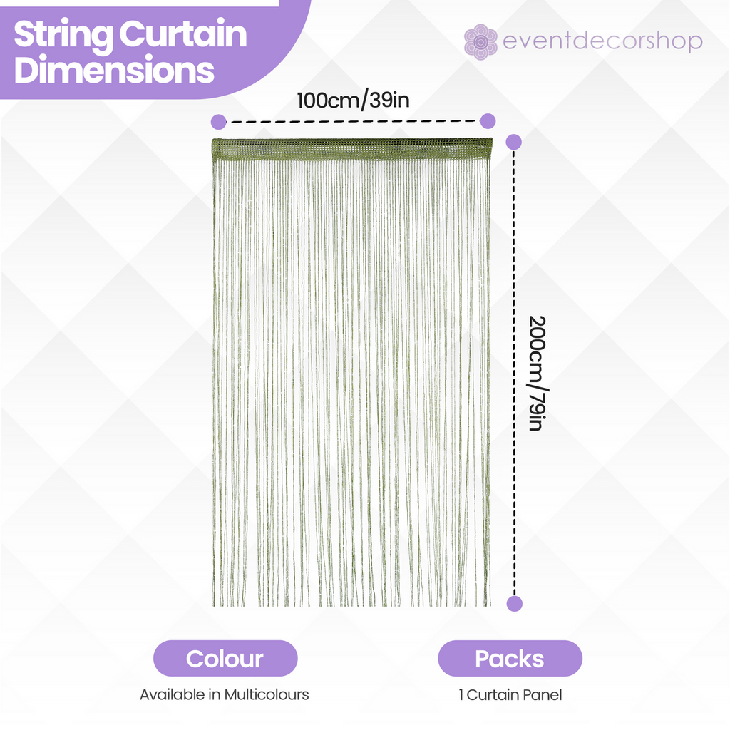 String Curtain Panel - Green