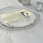 Round Charger Plate - Clear with Clear Beads x 6