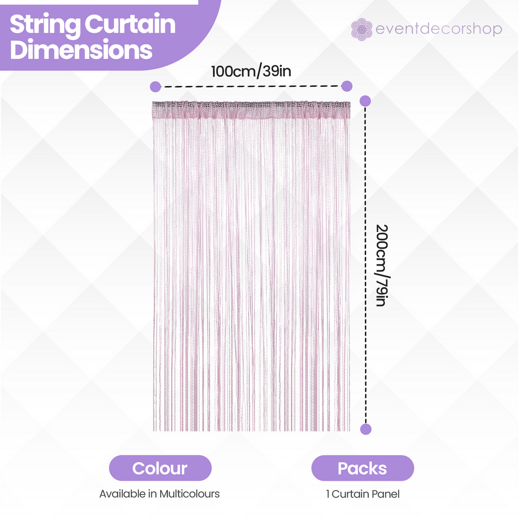 String Curtain Panel - Pink